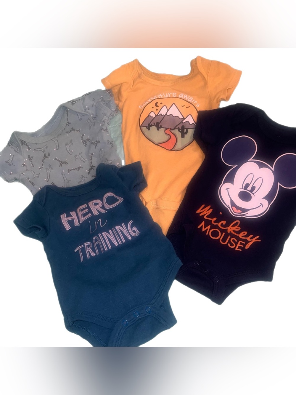 Disney Mickey Mouse Black Graphic Baby One-Piece